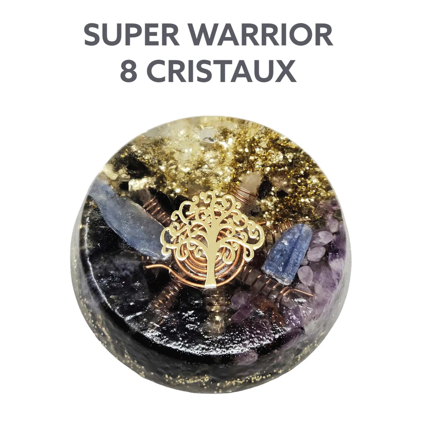 Collier « SUPPER WARRIOR » (avec 8 cristaux himalayens )UL-3440 NEWBEWORLD